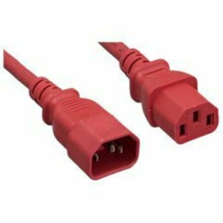 SWE-TECH 3C Computer / Monitor Power Extension Cord, Red, C13 to C14, 14AWG, 15 Amp, 3 foot FWT10W2-02203RD
